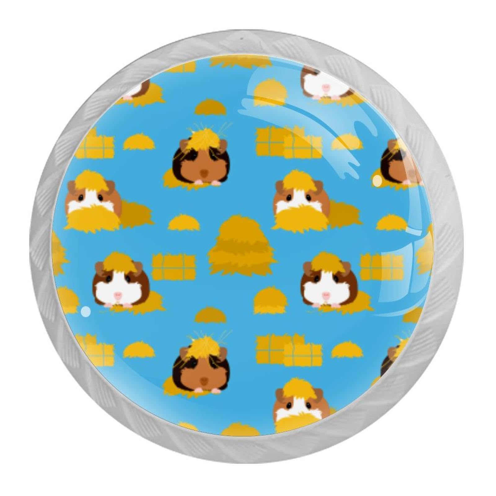 Tqmspg Multi05 4 Pieces Drawer Pulls Guinea Pig Pattern Door Knobs Dresser Handles For Kitchen Wardrobe Cupboard Hardware Furniture