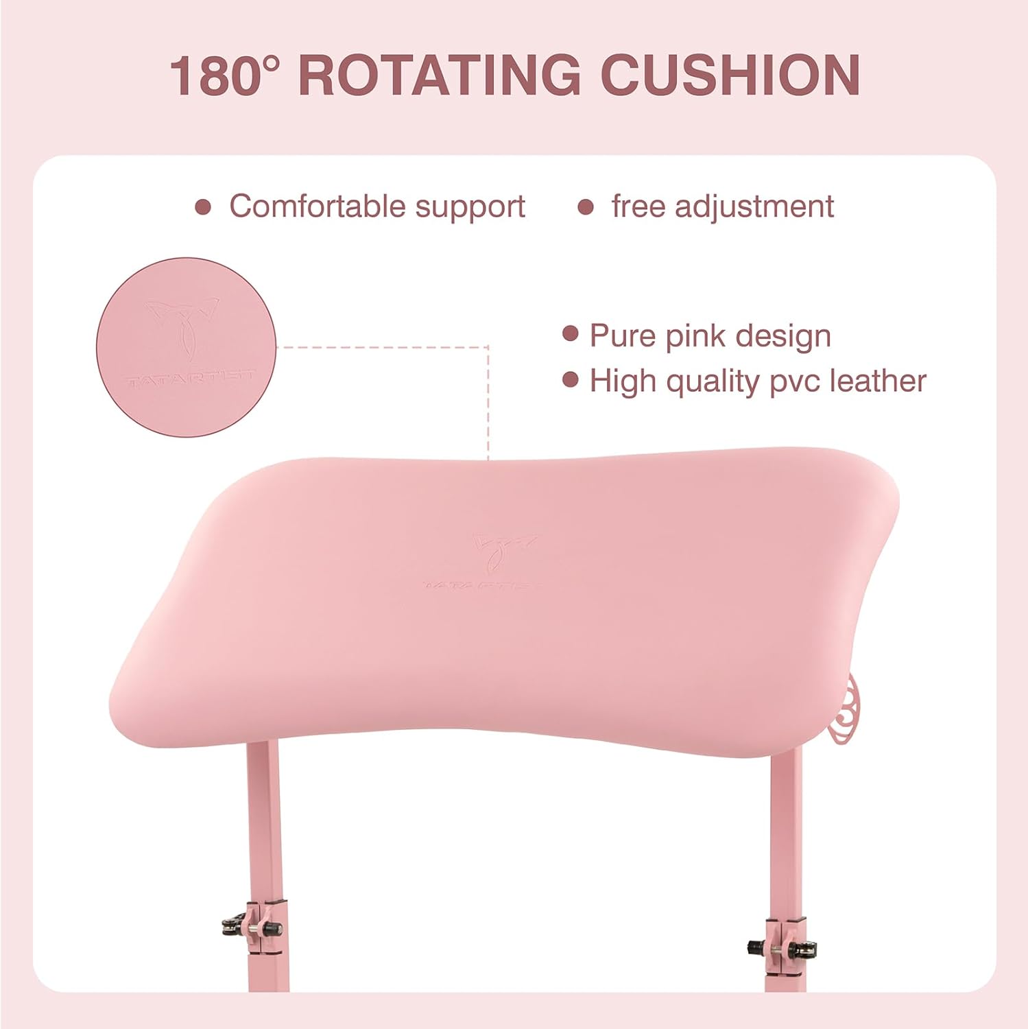 TATARTIST Tattoo Armrest Stand Portable Large Tattoo Arm Leg Rest Adjustable Height Manicure Nail Armrest Pink Tattoo Hand Rest Heavy Duty Tattoo Armrest for Tattoo Studio Equipment
