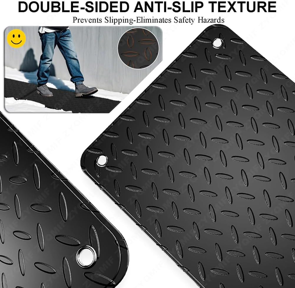 Heated Snow Melting Mats, No-Slip PVC Heated Outdoor Mats, Snow and Ice Melting Mat for Winter Stairs, Steps, Doorways,Walkways, Driveway, 2 in/h Melting Speed,14x59inch,5 Pieces