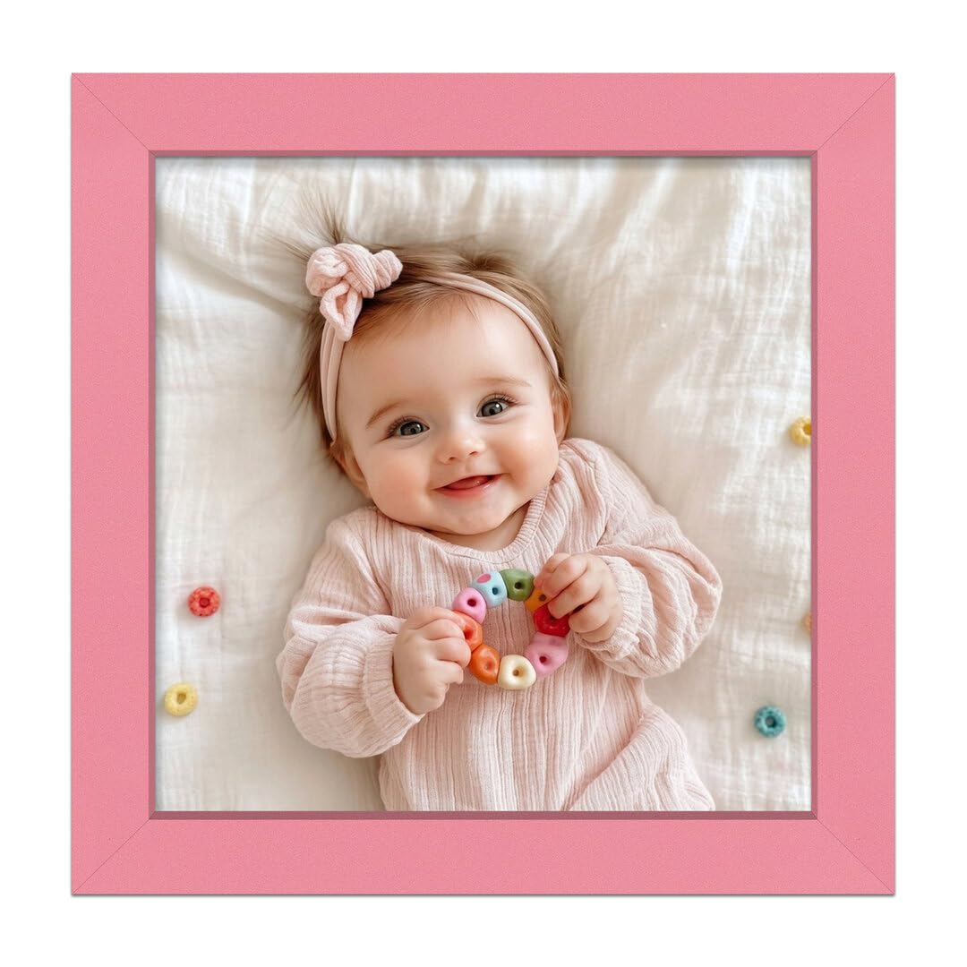 Alison Kingsgate Modern Baby Pink Picture Frame for Photos, Posters - 13X13