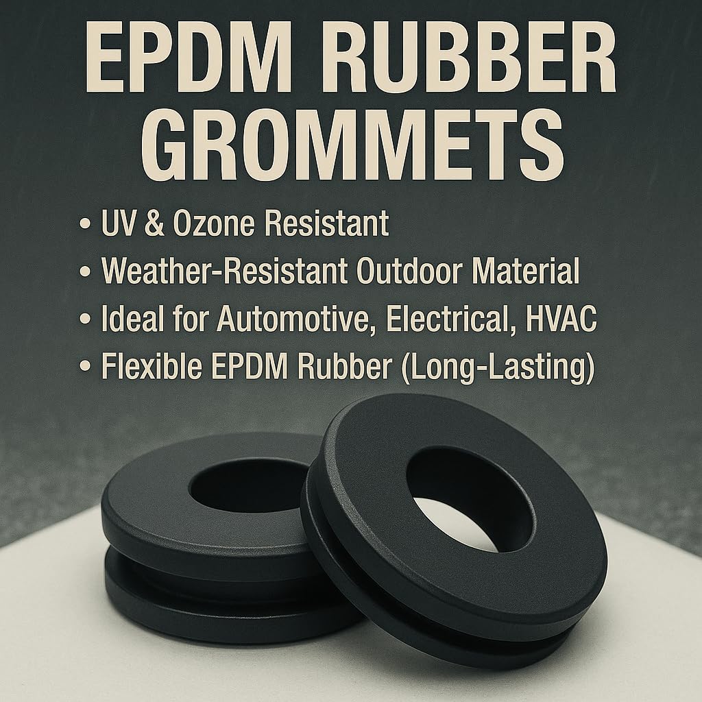 5/8" Panel Hole Rubber Grommets for Wiring and Cable 3/8" ID Center Hole Fits 3/16" Thick Wall Electrical Bushing for Automotive, Outdoor, and Electrical Use EPDM (Pack Size: 24 Pack)