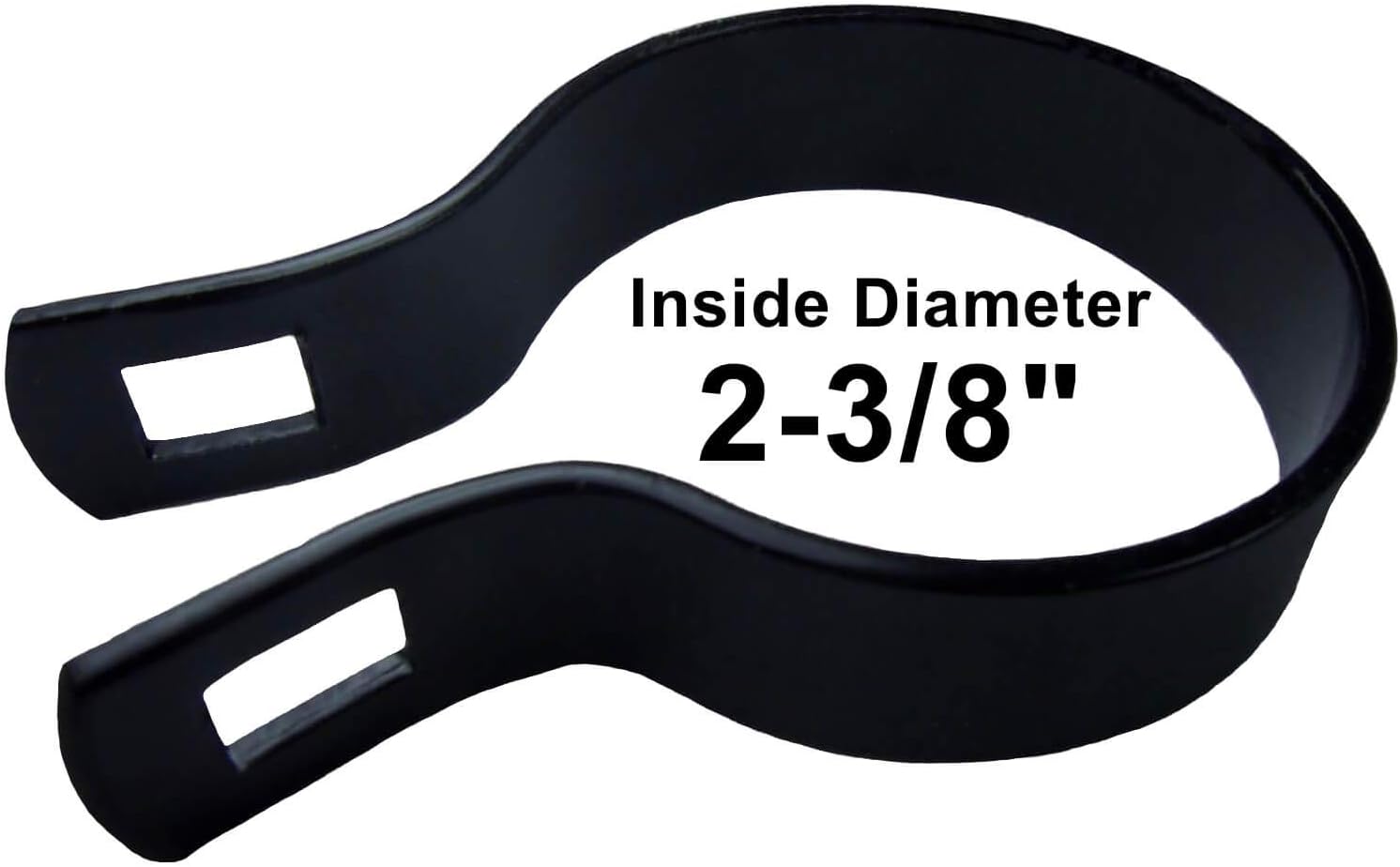 2-3/8" Black Brace Band for Chain Link Fence - CASE - Use for 2-3/8" Outside Diameter Post/Pipe - Black Powder Coated Chain Link Brace Band. Qty 50