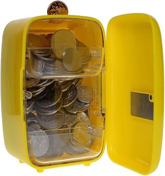 Infmetry Mini Refrigerator Shaped Pen Holder & Piggy Bank Teacher Gifts For Women Christmas Gift Yellow