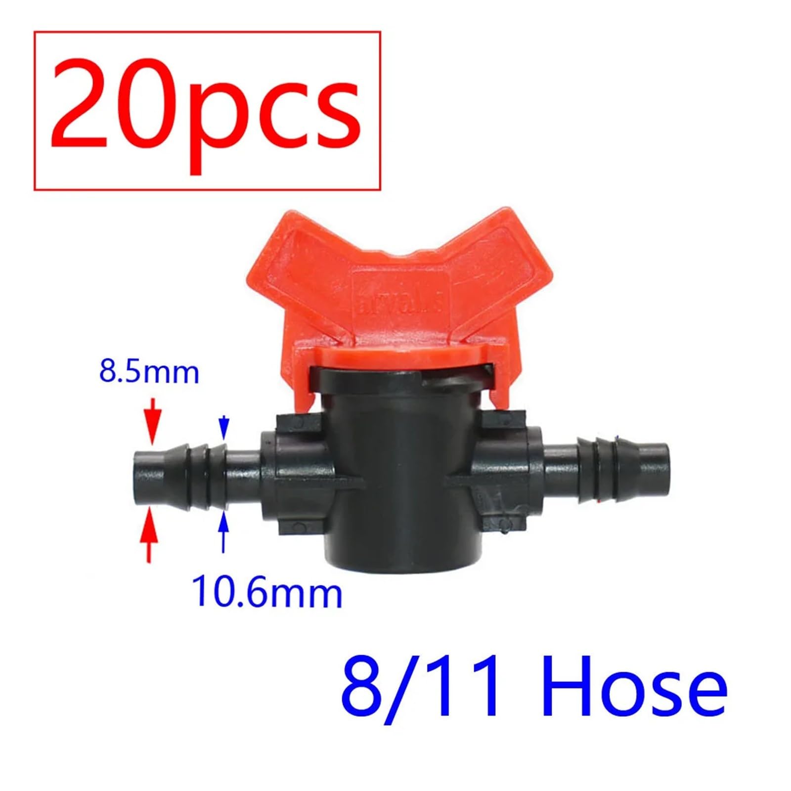 Accesorios para barcos 20 piezas de mini válvulas de riego por goteo de 4/7, 3/8/10/12/16/20/25 mm, grifo de jardín con rosca macho de 1/2" y 3/4" for manguera de agua Accesorios de riego(V)