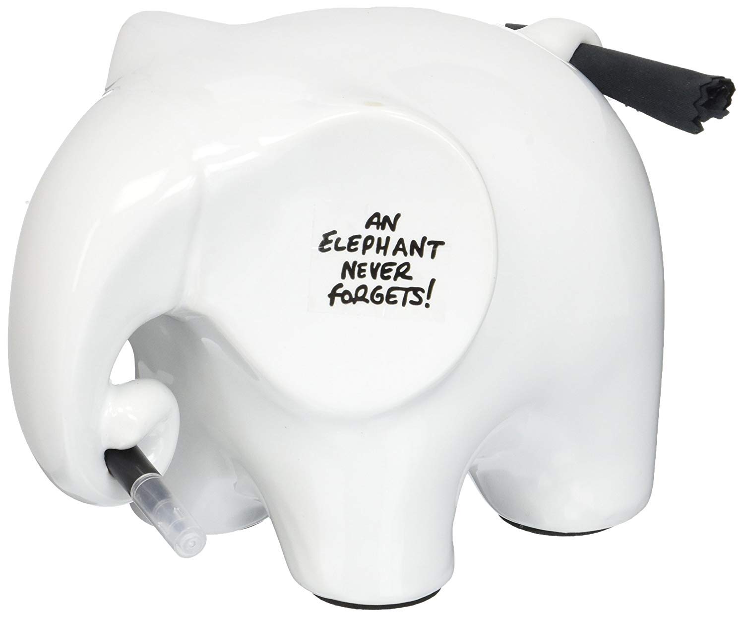 Luckies Elephant Whiteboard - Elephant Desk Accessories - Ceramic Dry Erase Board - Elephants Office Supplies - Fun Whiteboards Desk Organizer - Eric The Memo Organiser - Black Pen & Cloth Included