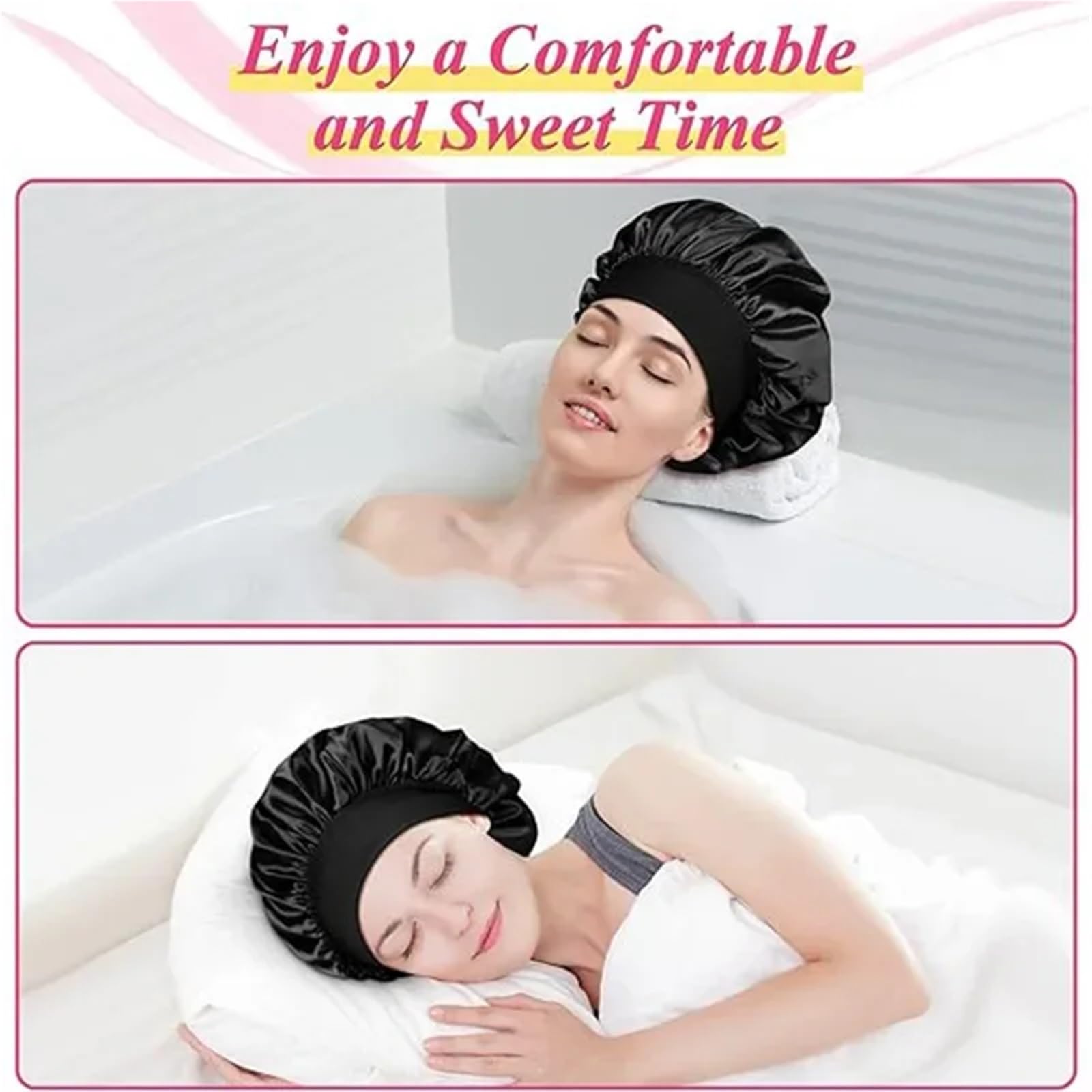 Cofano In Seta Cuffia in seta for dormire Cappello in raso for notte in for Cuffie for in for capelli in for(Purple)