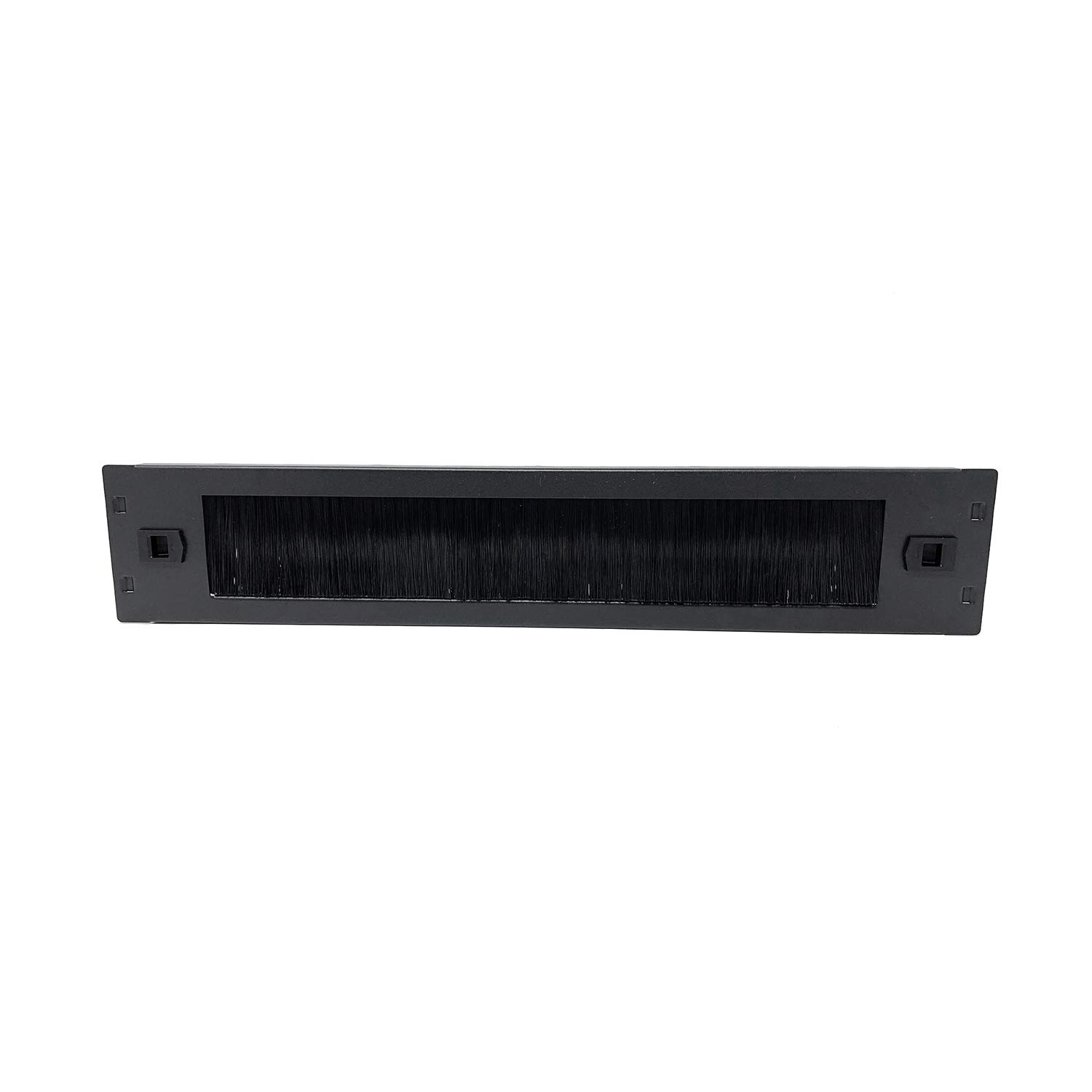 INFITRONIC - INSIRB112BRUSH – 19 pouces 2U Panneau d'obturation en U en acier avec barre à brosses, barre de brosse pour armoire réseau (montage sans outil) (2U avec bande à brosse)