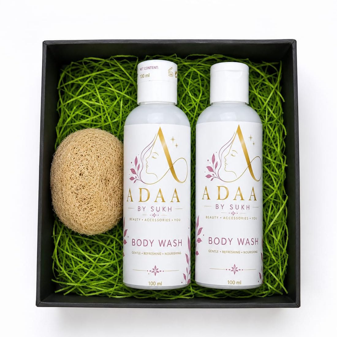 Body Wash Gift Set with Loofah, 2x100 ml | Gentle & Nourishing, Refreshing Formula, Includes Loofah, Travel-Friendly Size, Decorative Box-image-10