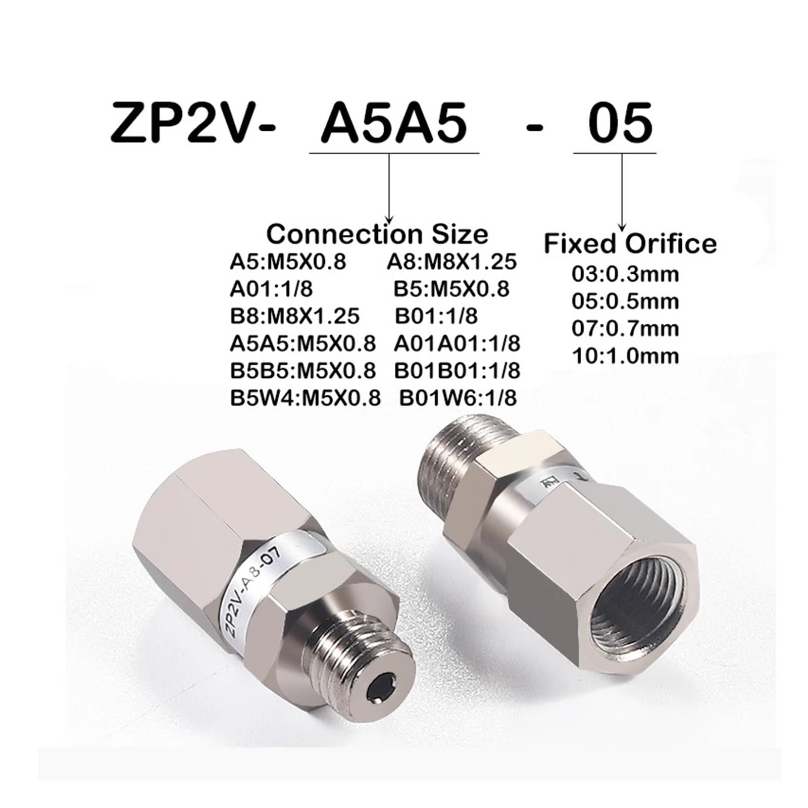 1 Stück Vakuum-Logikventil Sicherheitsventil Innengewinde/Außengewinde ZP2V-A5/A8/A01/B5-03/05/07/10 Druckrückschlagventil(IT ZP2V-B01-10)