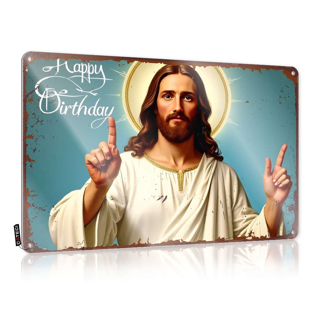 Artwork Hallway Plaques - Happy Birthday Jesus Gift Rustic Wall Hanging(20X30CM)