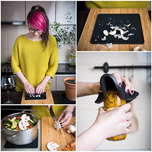 Silicone Trivet Mats - Pot Holders - Drying Mat Our Potholders Kitchen Tools Is Heat Resistant To 440°F, Non-Slip Durable Flexible Easy To Wash And Dry And Contains 4 Pcs By Q's Inn. #TOP6