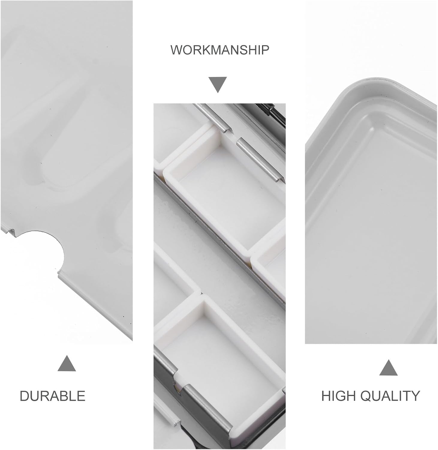 Operitacx Large Empty Watercolor Tin Box with 28 Compartments, Fillable Pigment Storage Case, Metal Paint Palette for Artists and Students, Portable Art Tool for Watercolor Painting