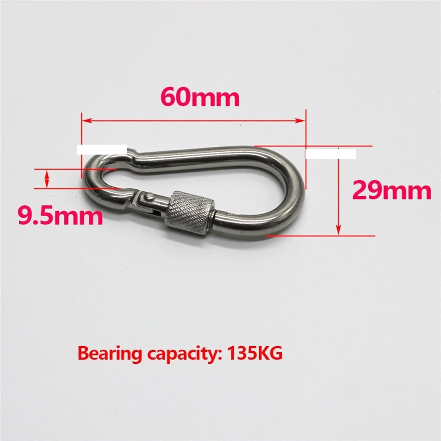 Snap Clips Snap Hooks Spring Hook with Screw Nut Stainless Steel Lock Clip Rigging Hardware(M8)