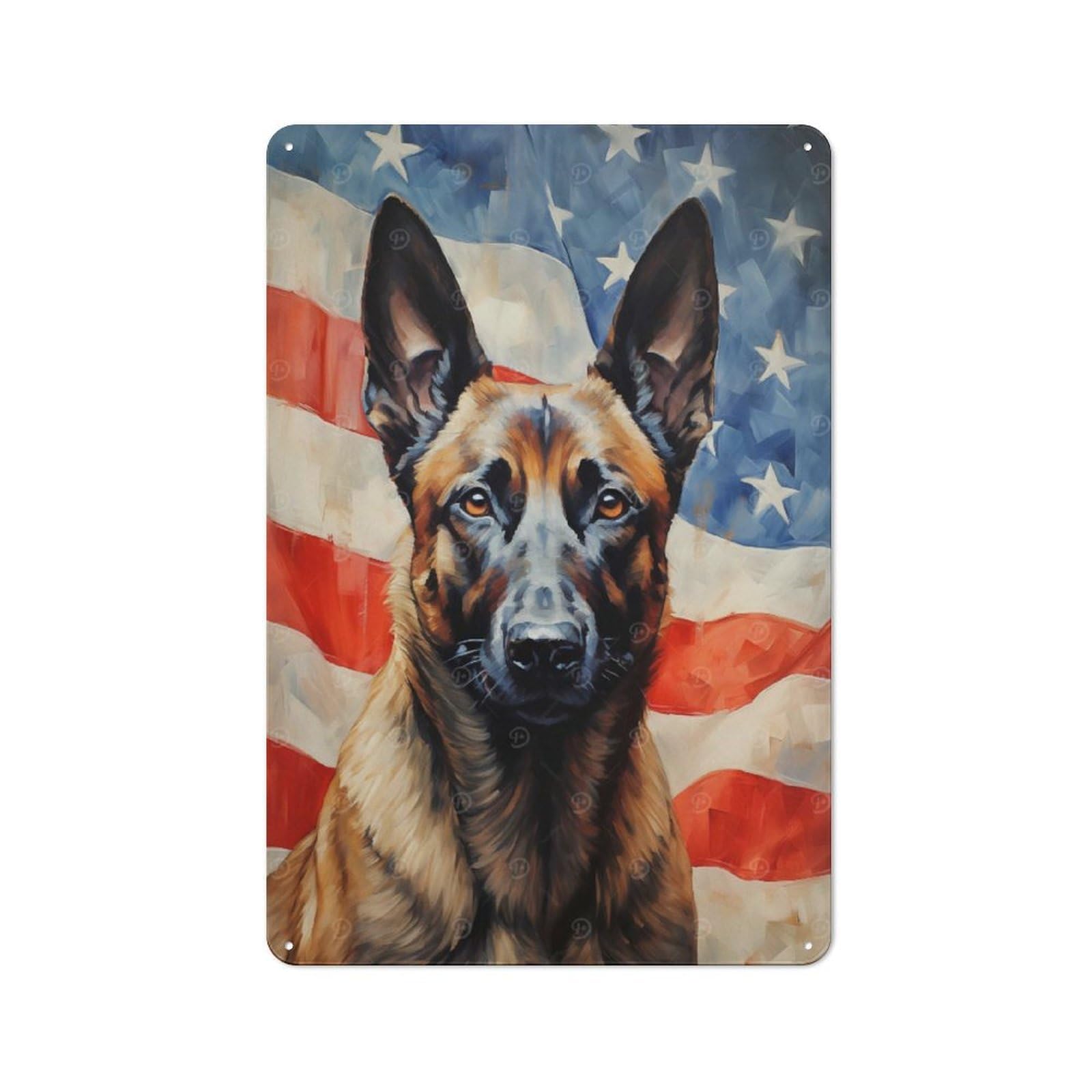 Junmoney Style-8 Belgian Malinois Retro-Style Tin Sign 30X20cm For Living Room Or Hallway, For Vintage Wall Decor Fans, For Themed Room Decoration