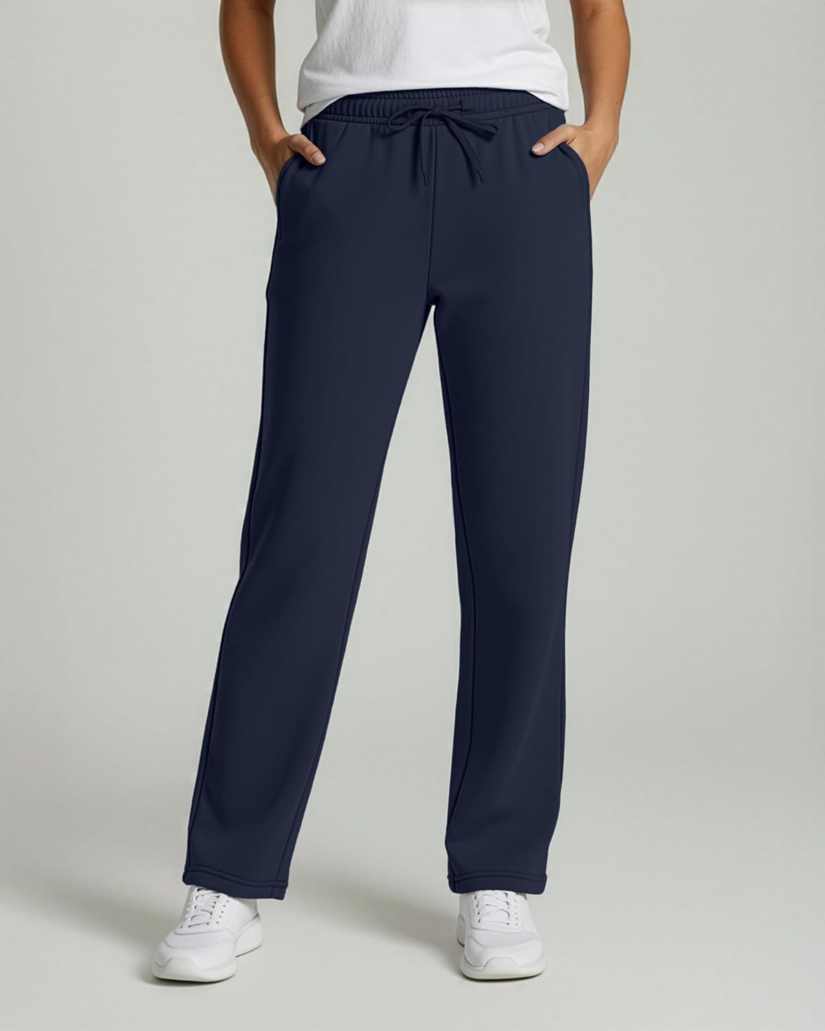 Real Essentials 3 Pack: Women's Relaxed Fit Fleece Open Bottom Sweatpants - Casual Athleisure (Available in Plus)