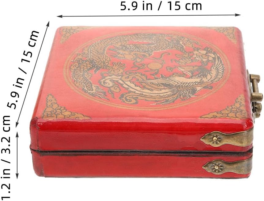OSALADI Chinese Jewelry Box Handmade Vintage Jewelry Organizer Wooden Box Antique Trinket Case Dragon Bangle Container Bracelet Holder for Women Treasure Earring