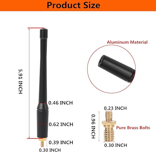 Miniatura 3 de Antena corta todoterreno de 6 pulgadas para Jeep Wrangler JK JL JLU JT Rubicon Sahara Sport 2007-2024 FMAM CB Shorty repuesto de antena 1 paquete