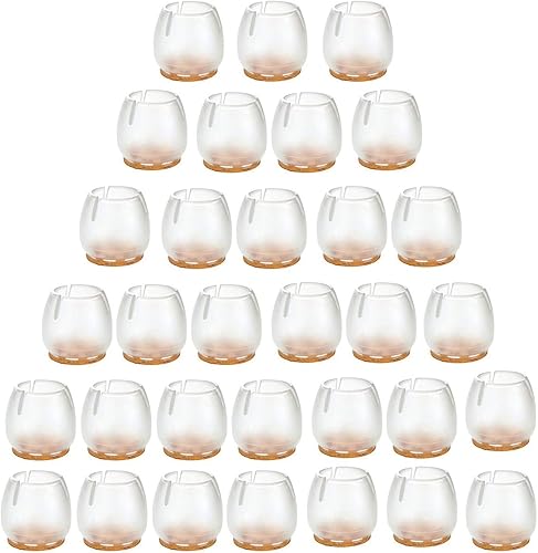 Tapas para patas de silla para patas de 1 a 1-316 pulgadas, protector de suelo de silicona redondo para muebles con almohadillas de fieltro para