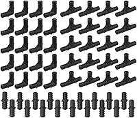 Vista 1 de PEX - Paquete de 60 camisetas, acoplamientos y codos de 1/2 pulgada, accesorios de polietileno PPSU Crimp Pex (F2159) con codos (20 unidades)