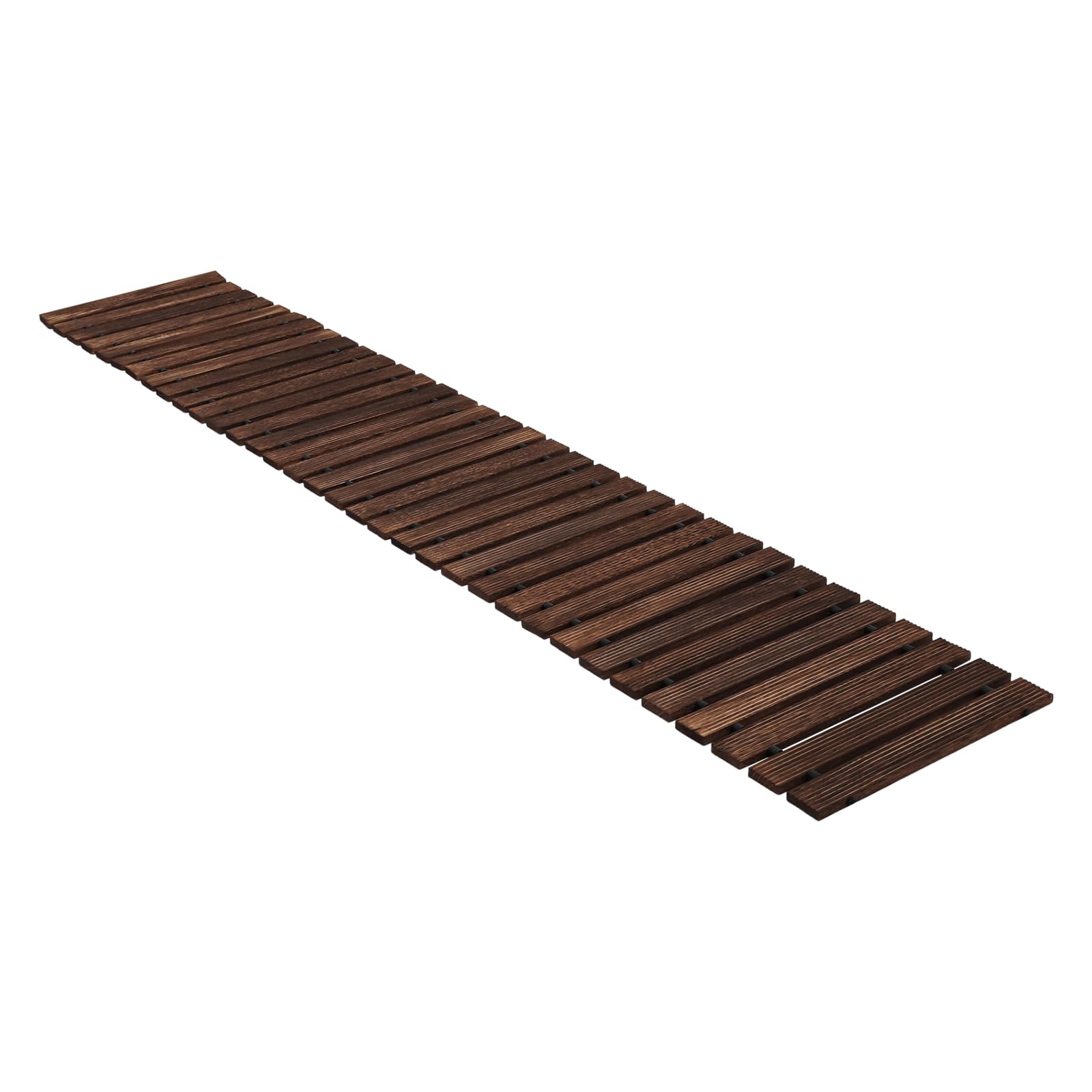 Percorso da giardino in legno arrotolabile, sentiero in legno con superficie antiscivolo e legatura con corda in silicone, passo in legno per giardino, terrazzo, spiaggia, cortile e decorazione per
