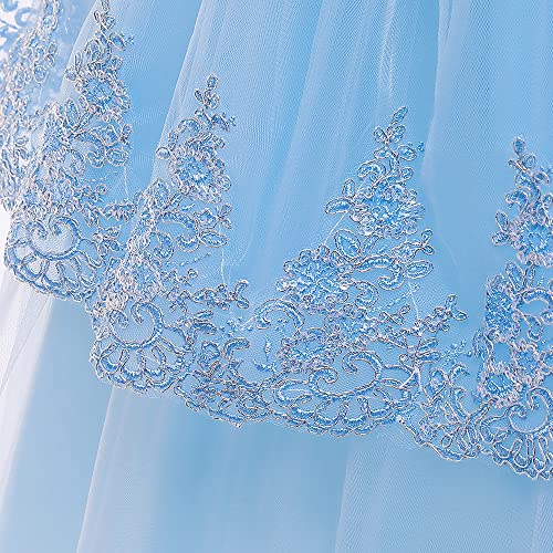 Robe princesse fille bleue pour cortège et grands événements - 4