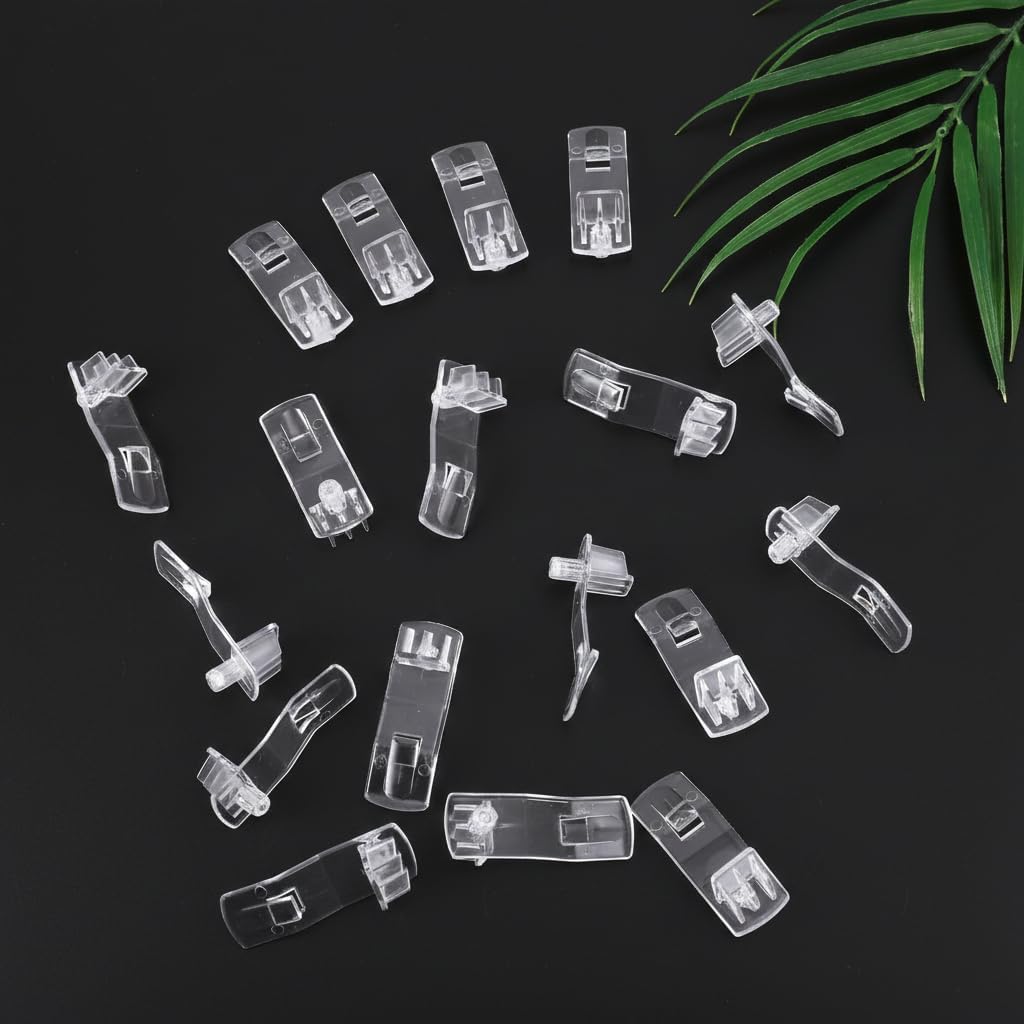 TEHAUX 30pcs Plastic Locking Shelf Pins, Self Locking Shelf Support Pegs, Clear Cabinet Bracket Clips for 1/4inch Diameter Hole and 25-32inch Kitchen Cabinet Furniture Book Shelves