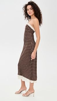 for love and lemons brown polka dot dress Lindy Bop Brown Polka Dot Rita Flared Dress Medium