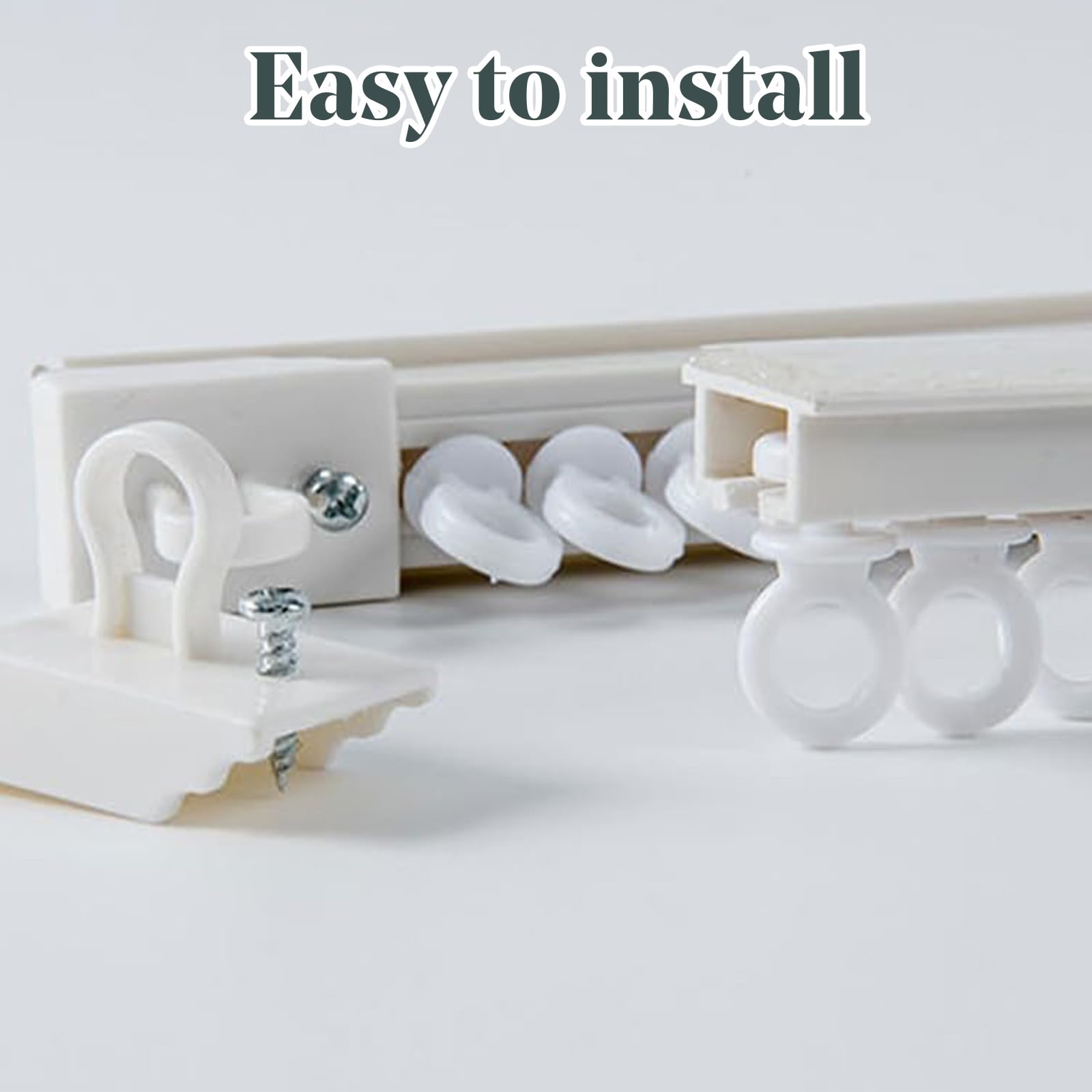 Curtain Plastic Track Clip Buckle, 100Sliders Nylon Hanging Curtain Rail Gliders - Image 4