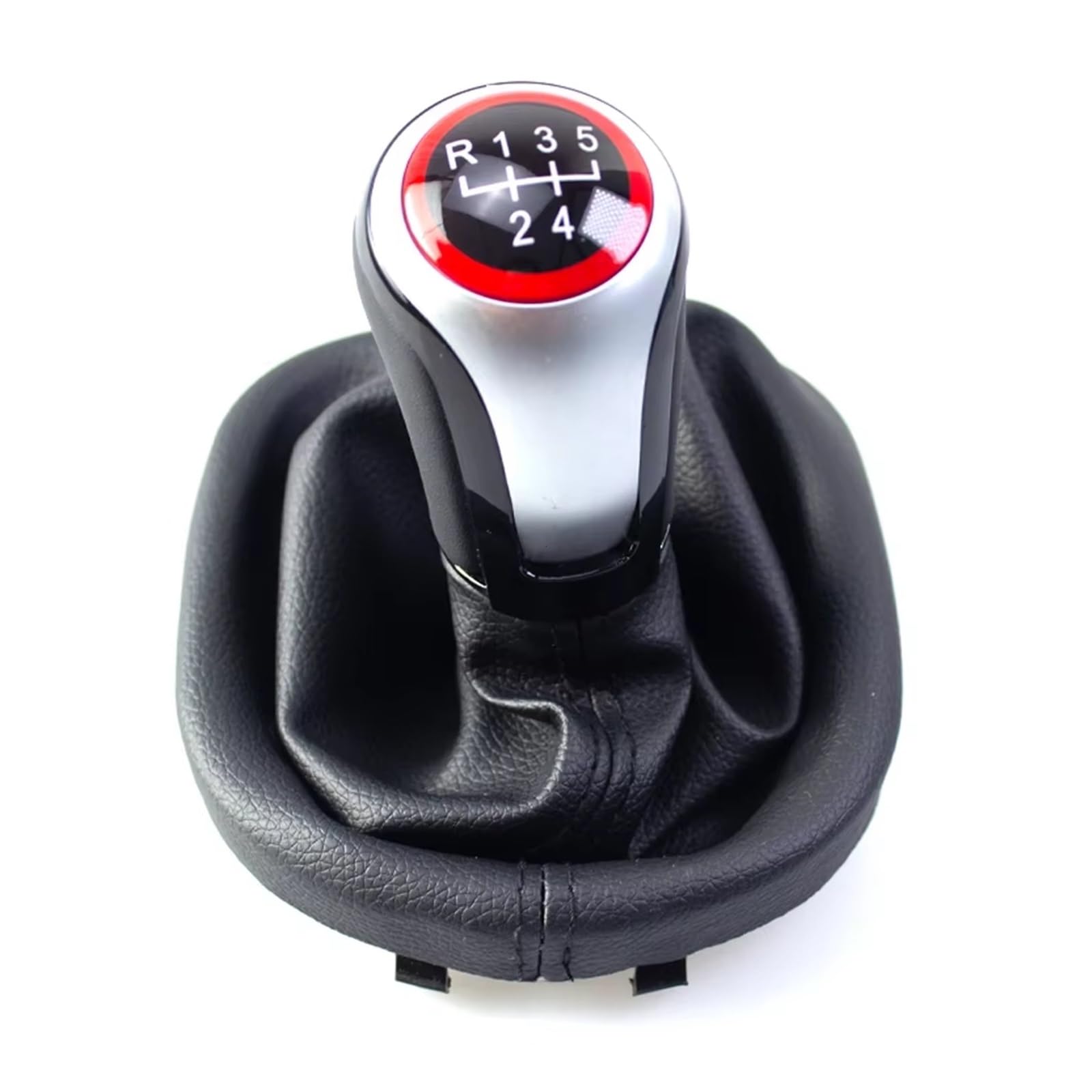 Ouvecr 5 Speed Car Shift Gear Knob Handle For Vw For Touran 2003-2010 For Caddy Ii Mk2 2004-2009 Mt 5/6 Speed With Gaiter Boot Cover Gear Shift Knob Gear Shift Cover(5 Speed)