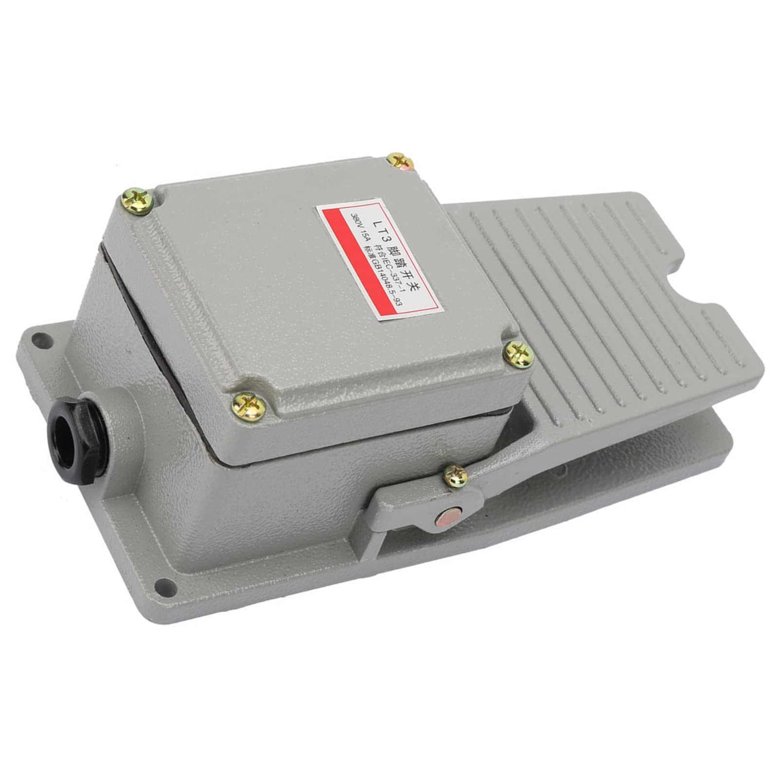 Interruttore Pedale LT3 380V 15A Heavy Duty con Pedale Antiscivolo, Guscio Alluminio e Contatti Argento per Macchine Lavorazione Legno