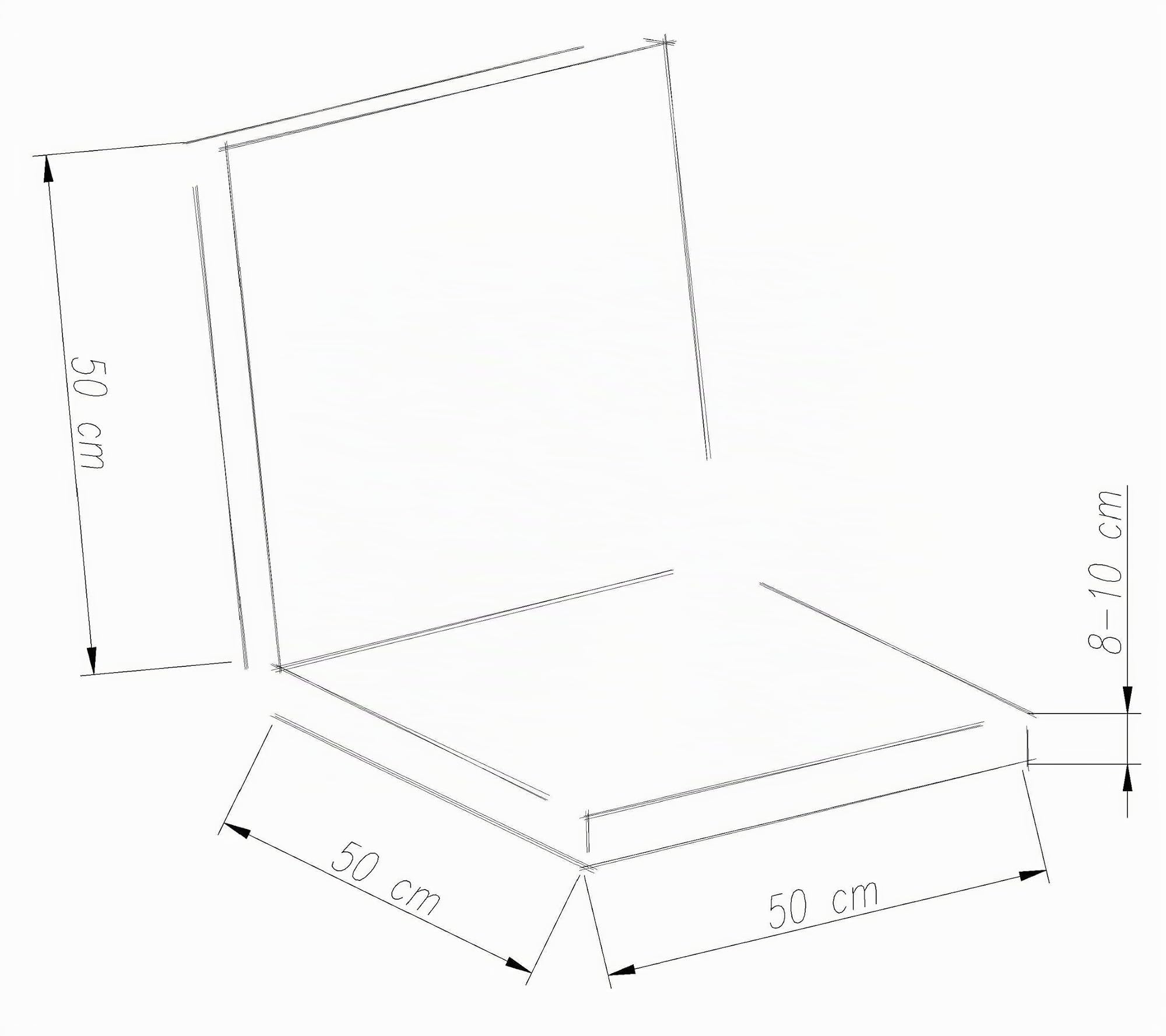 Ambientehome Lot de 2 Coussins d'Assise Gris Cair 98 x 50 x 8 cm