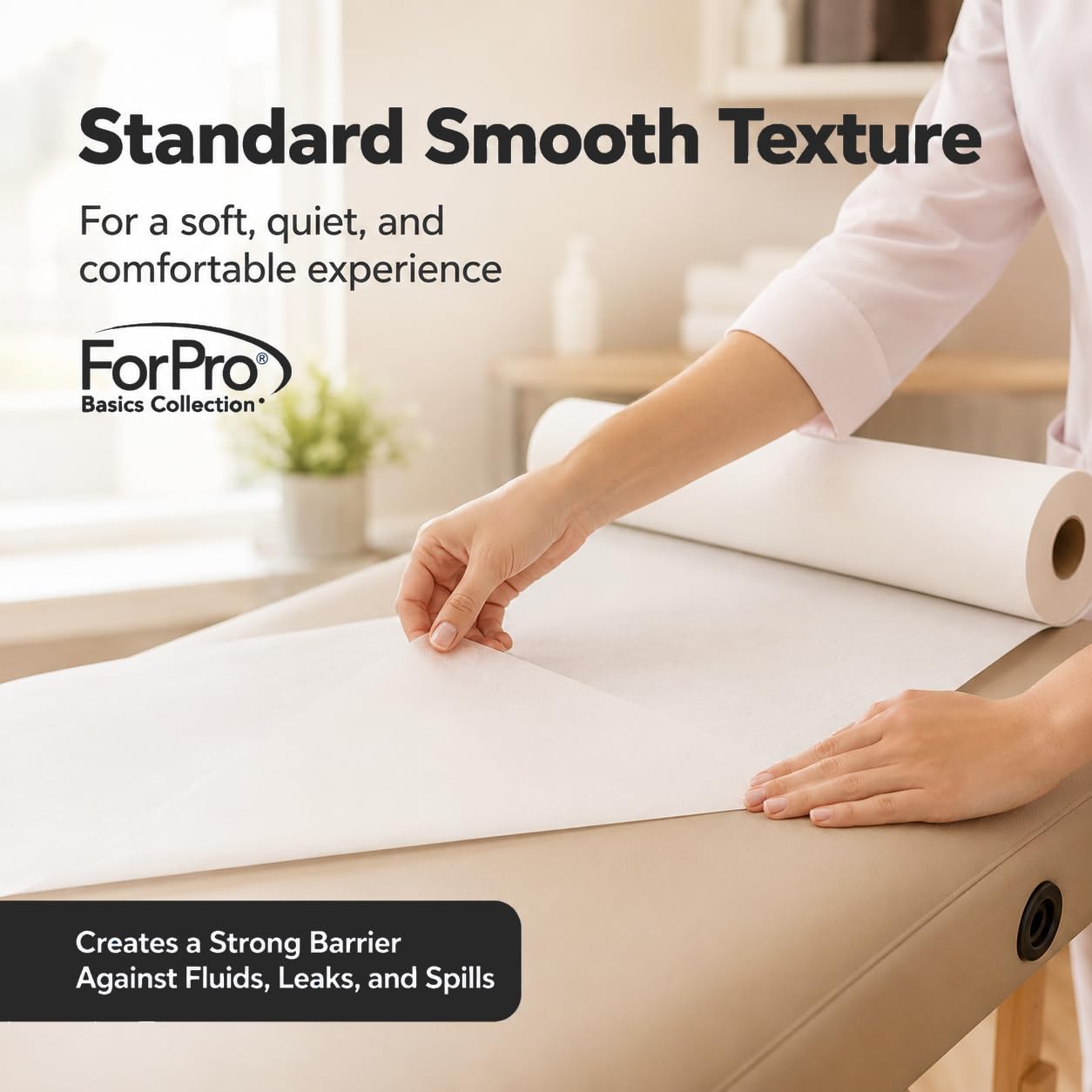 ForPro Basics Smooth Exam Table Paper Rolls, 12ct, 21" x 225' — Amazon image 3