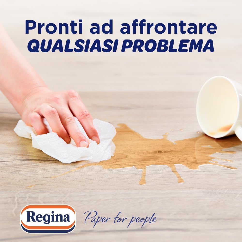 Regina Power Carta Multiuso, 1 Rotolo da 250 Fogli a 2 Veli, Ottimo per la Pulizia di ogni Superficie, Confezione riciclabile, Carta 100% certificata FSC