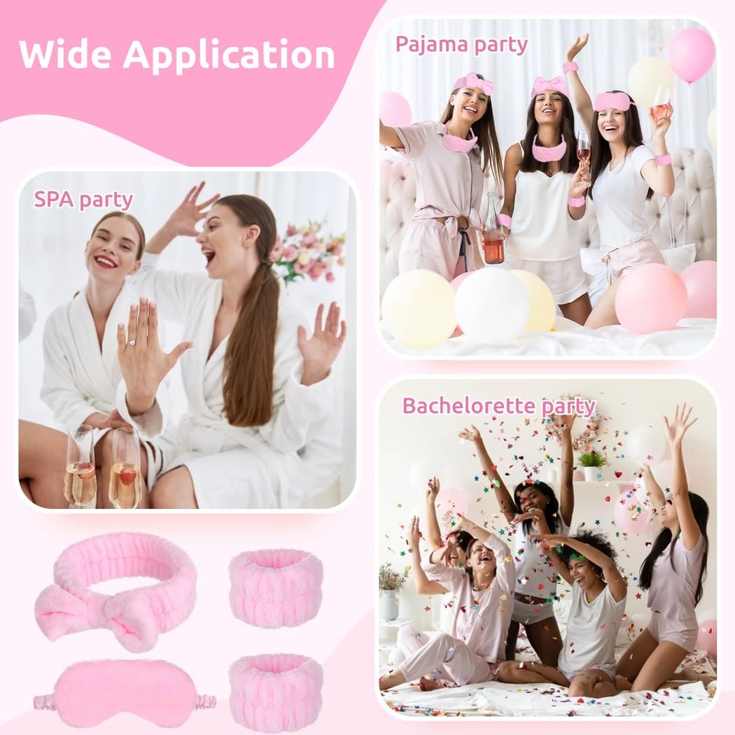 Bulk Spa Kit 48 Pezzi Set di Fasce Braccialetti E Maschere Occhi Perfetto Per Eventi Donne
