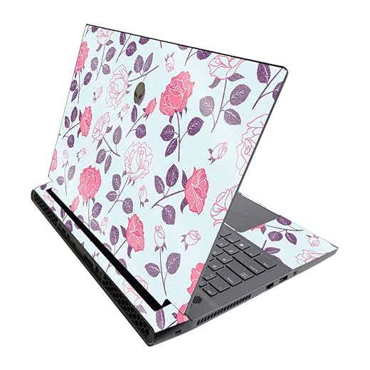 MightySkins Glossy Glitter Skin for Alienware M17 R3 (2020) & M17 R4 (2021) - Vintage Floral | Durable High-Gloss Glitter Finish | Easy to Apply and Change Style | Made in The USA