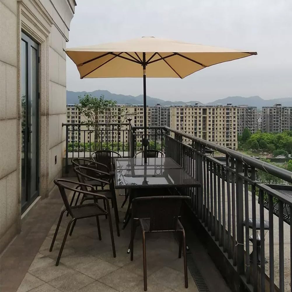 Prostokątny Parasol Przeciwsłoneczny 200 X 300 Cm, Parasol Ogrodowy Z Nachylenia, Korbą Ręczną Do Podwórko, Taras I Przy Basen(Brown)