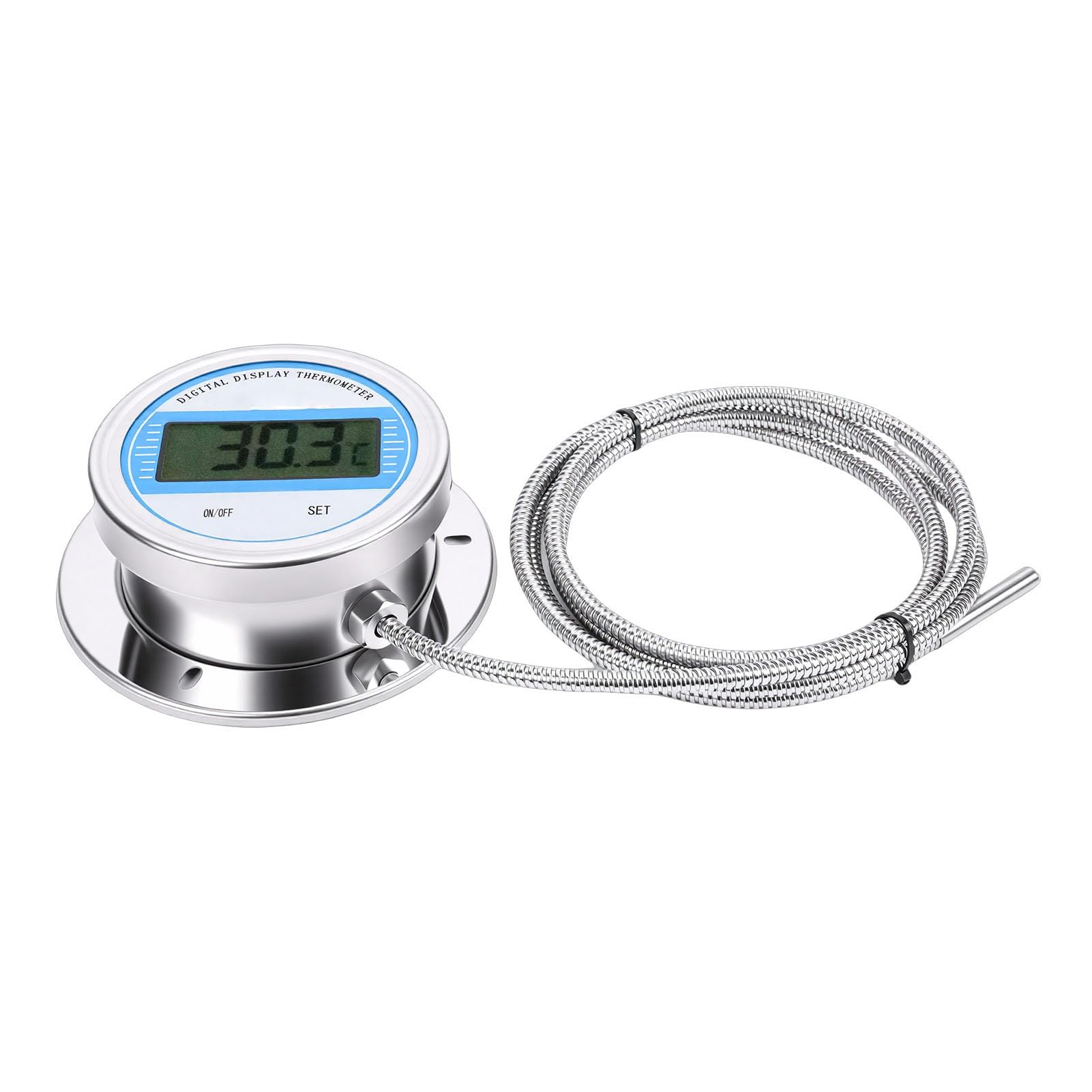 Jectse Digitales Wasserthermometer, Edelstahl-Sondentemperaturanzeige, 3-Meter-Sonde Zum Kochen, Brauen, Industrieller Einsatz mit LCD-Display