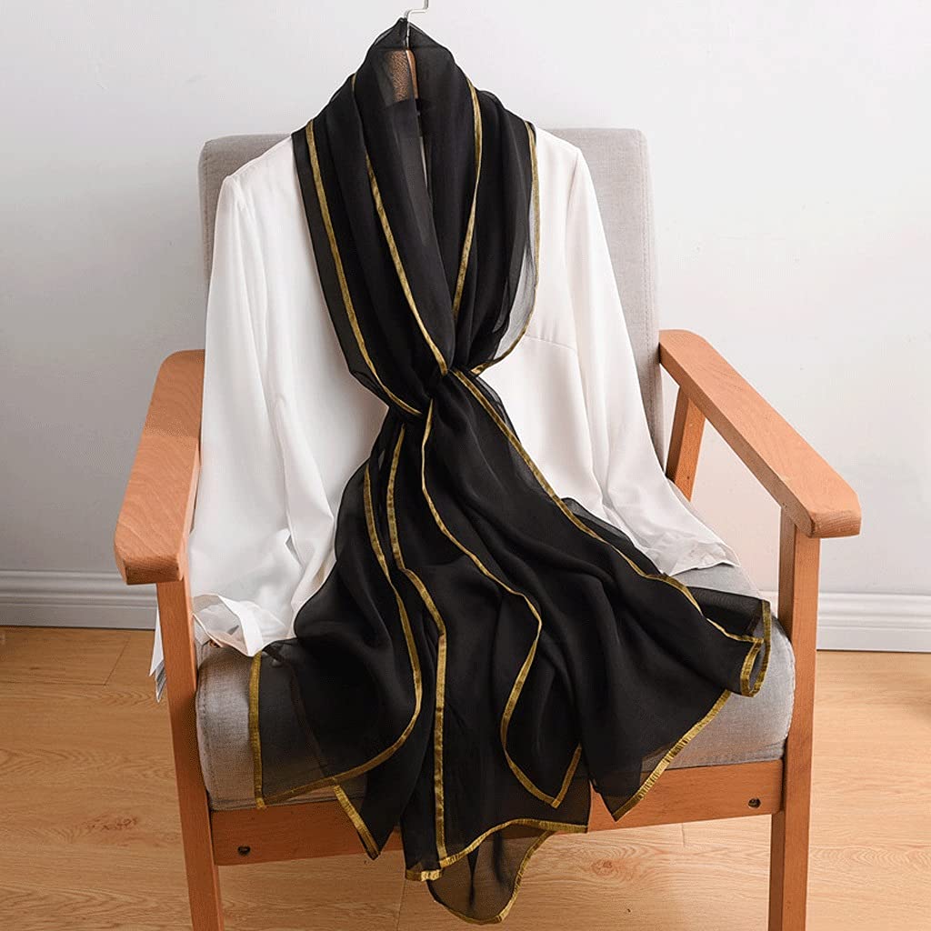 Calda e lussuosa sciarpa di seta Sciarpe eleganti da donna, regalo per Natale, compleanno e moda per il giorno del Ringraziamento (BA)