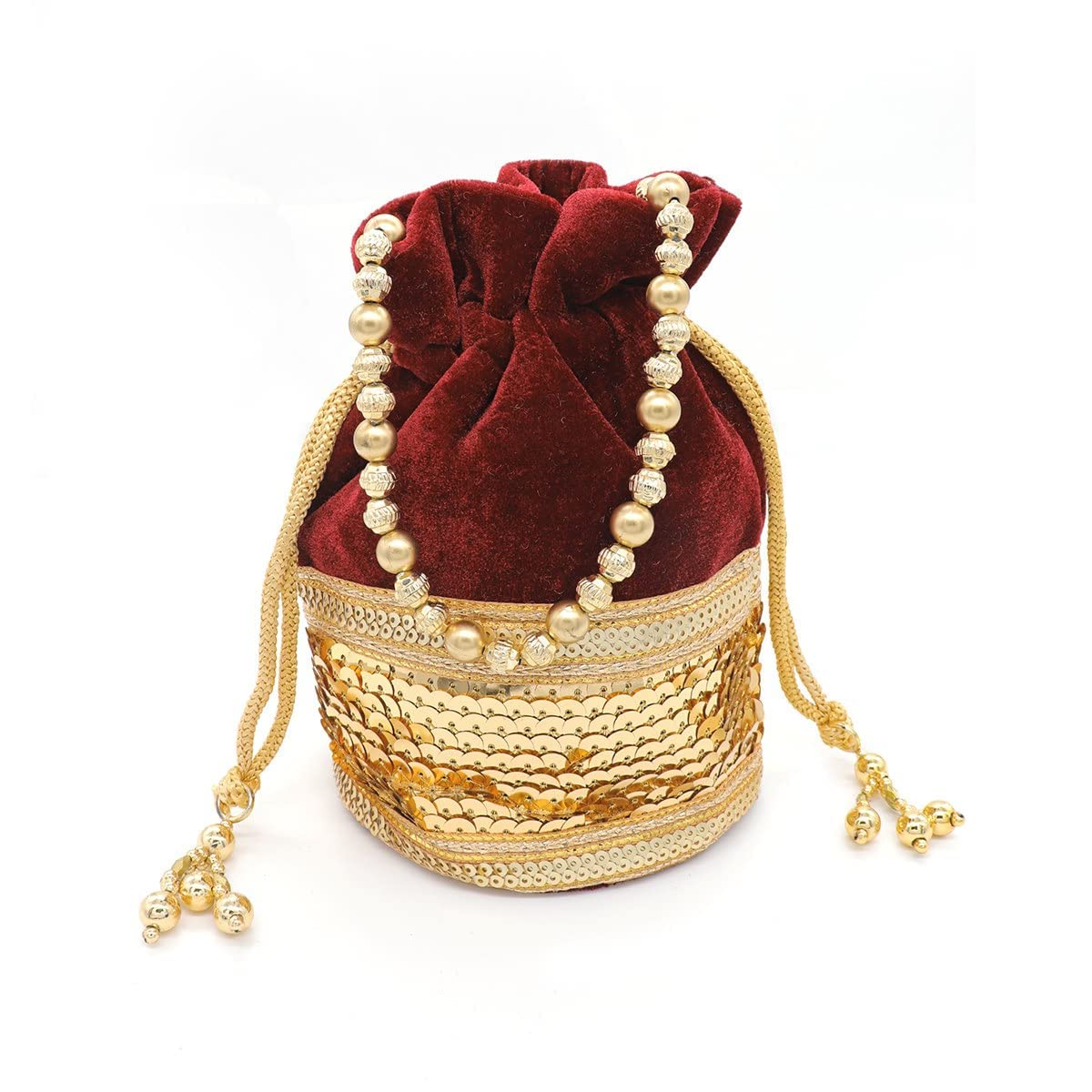 L.H LUXURIES Designer Rajasthani Style Royal Velvet Potli Batwa Bag Bridal Purse Women Handbag Shagun Pouch Return Gifts (RED) (B0D4DW6KC2) Amazon Price History, Amazon Price Tracker