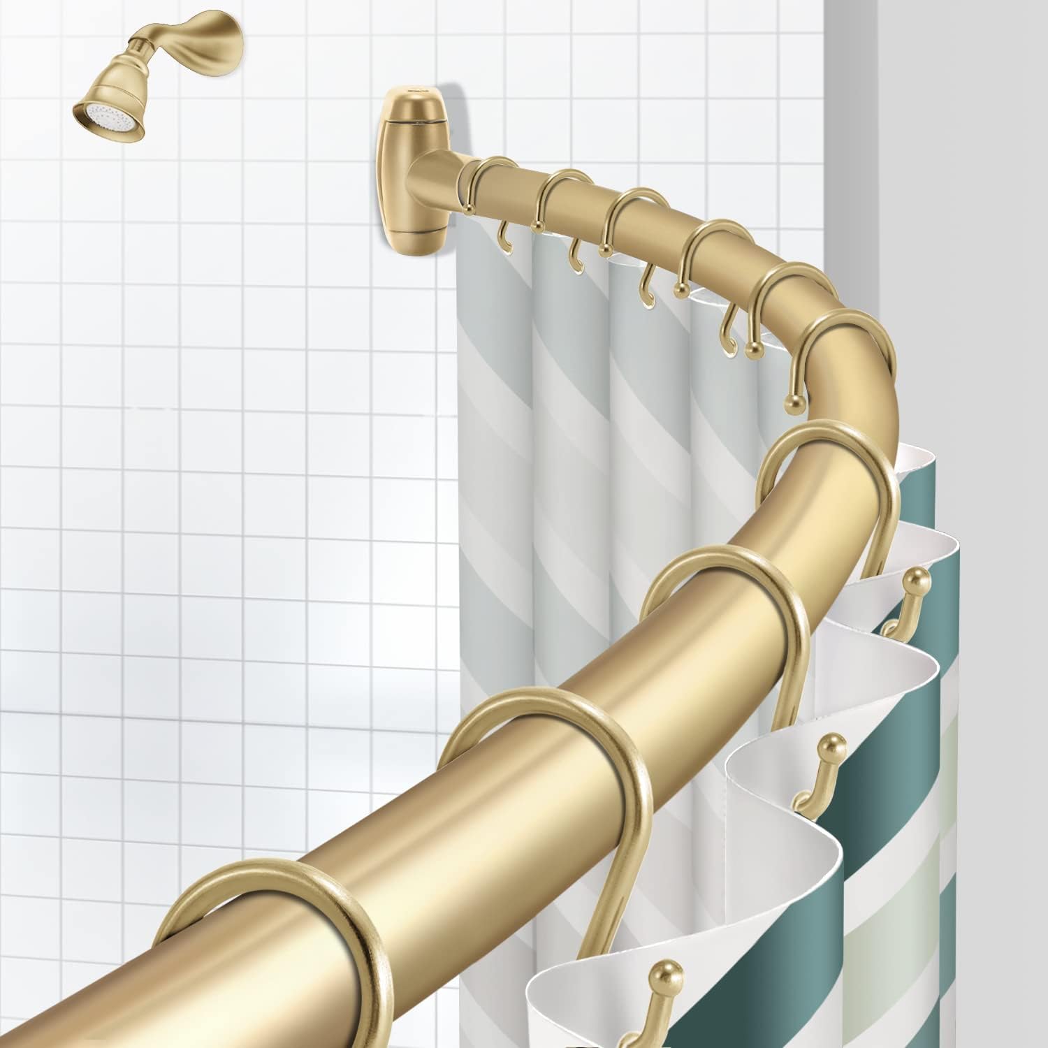 Curved Shower Curtain Rod, TENOVEL Round Adjustable 4872