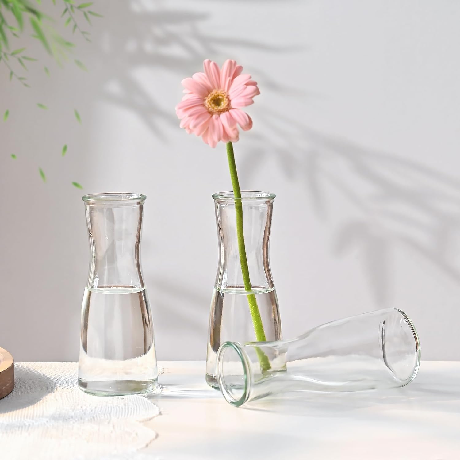 20 pcs Glass Bud Vases for Centerpieces, Clear Small Flower Vase Bulk Set for Wedding, Bridal Shower, Birthday, Party, Events, Dining Table Decor