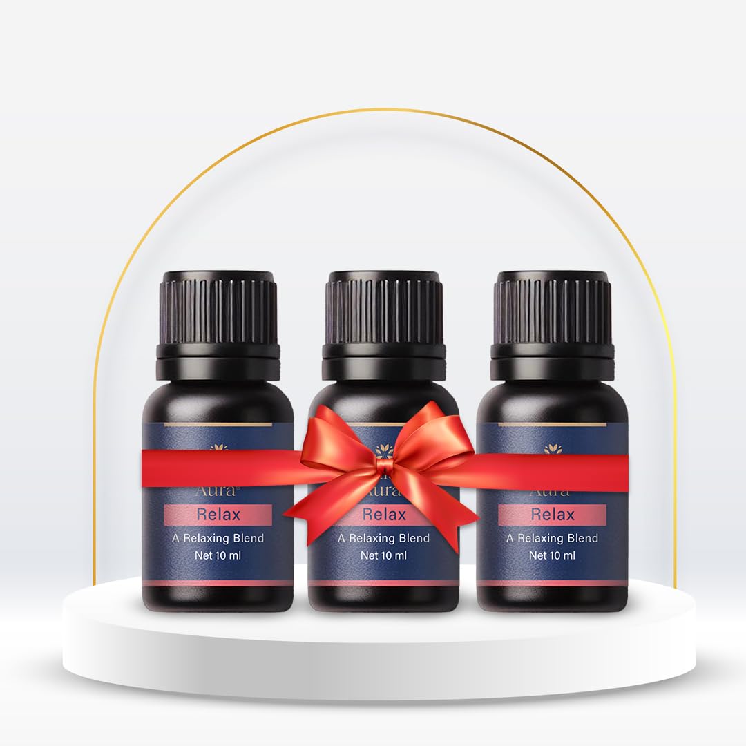 Himalayan Aura Relax Essential Oil for Stress Relief, Sleep & Anxiety | 100% Pure Lavender Oil Blend for Diffuser, Massage & Aromatherapy | Natural Calming Oil for Relaxation (10ml Pack of 3)