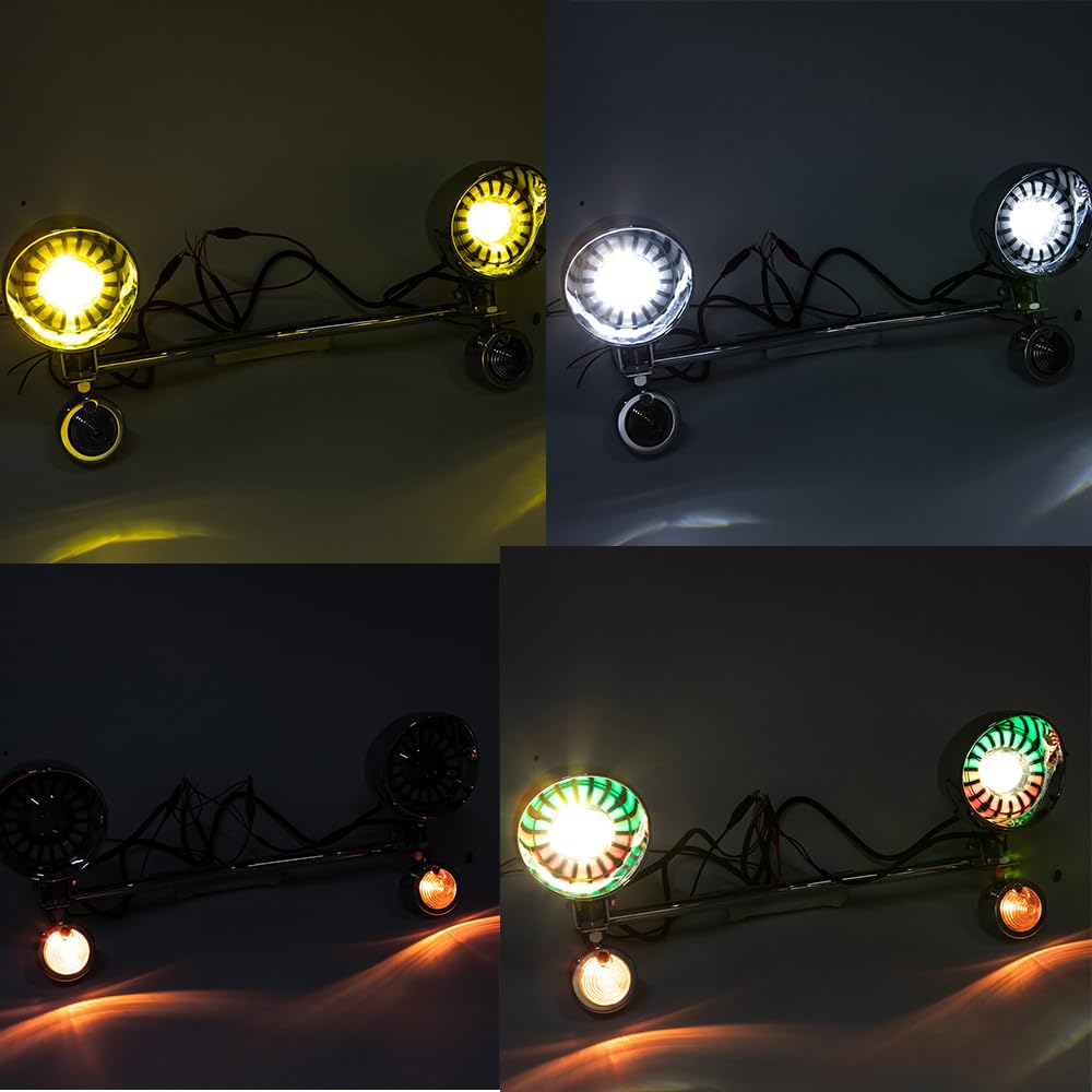 Motocyklowe reflektory przeciwmgielne dodatkowe 3,94 cala LED do motocykla, dodatkowe światła LED kierunkowskazy z uchwytem, białe żółte światło (typ A)