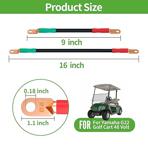 Miniatura 6 de 10L0L Cables de batería para carrito de golf Yamaha G22 de 48 voltios, kit de cableado de cable de batería con calibre 4 5 PC juego de cables de