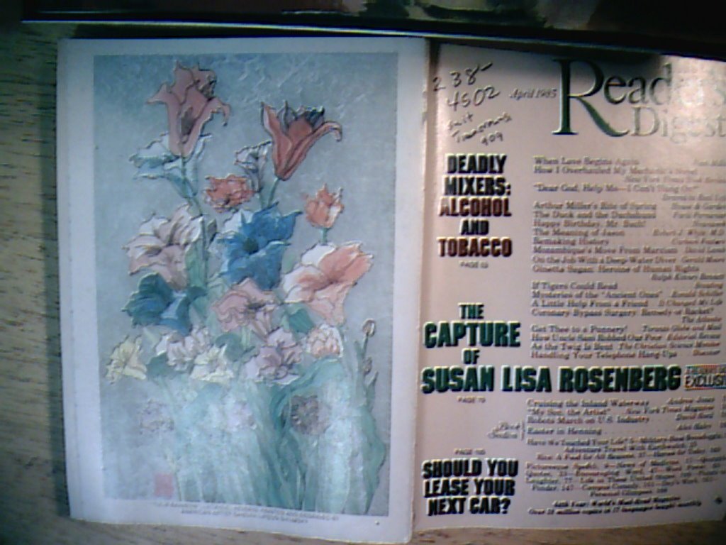 Reader's Digest April 1985 The Capture of Susan Lisa Rosenberg; When ...