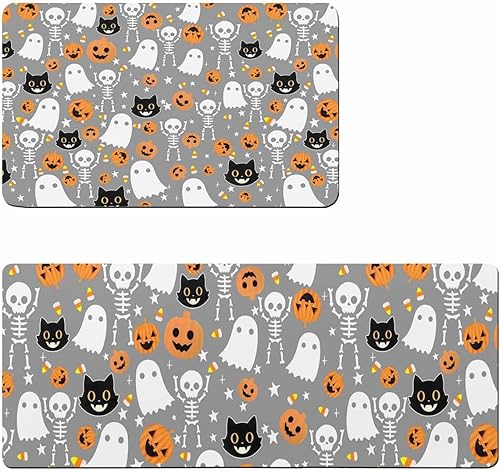 Tapete de baño gris de Halloween para bañera, antideslizante, de secado rápido y absorbente, tierra de diatomeas, fregadero, dormitorio, cocina,