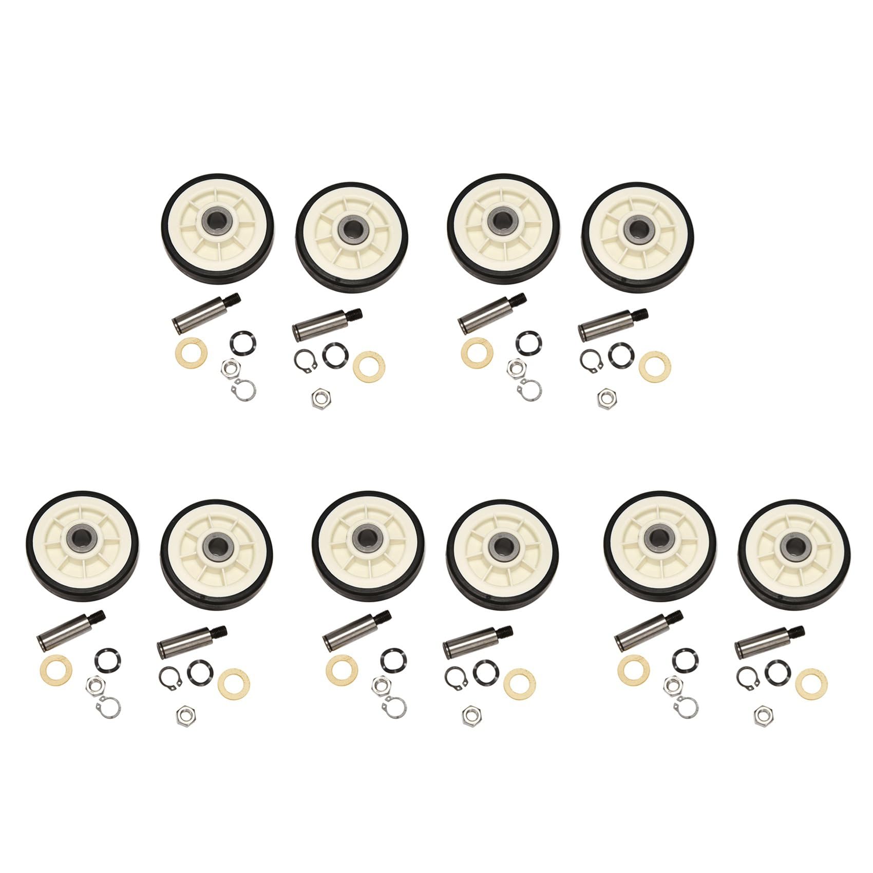 Hndhbfgrt 10PCS Dryer Drum Support Roller and Shaft for 303373, 12051541, ER303373K, 303373K