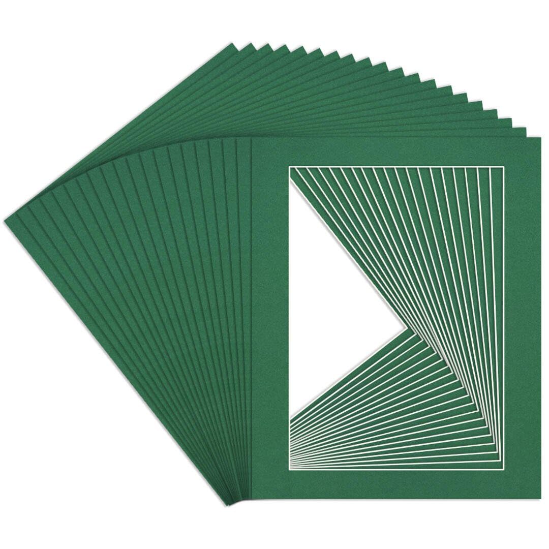Procut Global 20x16" Emerald Picture Mounts to Fit A3 Aperture - Precision Cut Cardboard Photo Mount - Ideal for Frames, Prints, Artwork & Certificates - Sizes & Colours Available - 20 Pack
