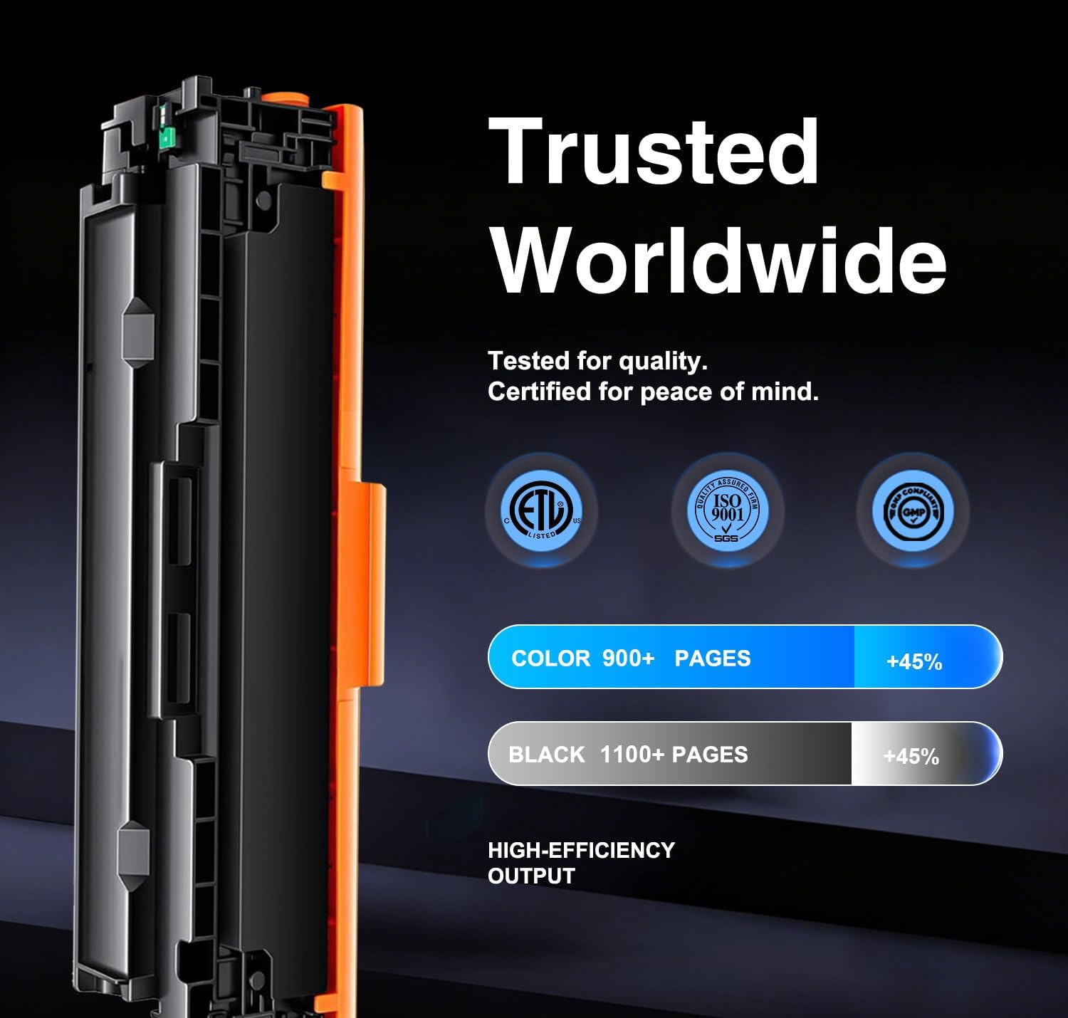 204A High Yield Toner Cartridges 4-Pack (BK/C/M/Y) – Compatible with HP 204A CF510A CF511A CF512A CF513A Color LaserJet Pro MFP M180nw M180n M181fw M154a M154nw – with Chip
