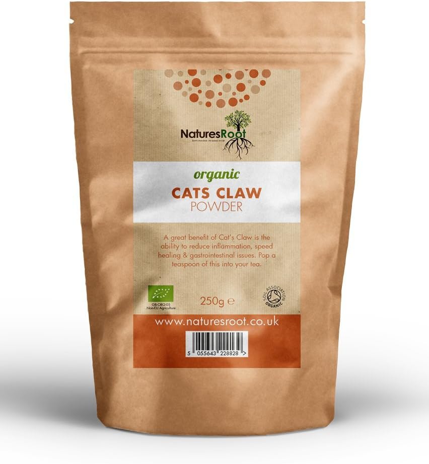 Natures Root Organic Cats Claw Bark Powder 500g – Herbal Supplement | Whole Herb | Vegan | Non GMO | Immune System Stimulant